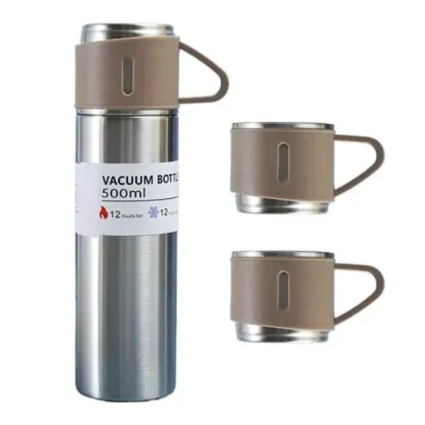 B46 Termo Con Taza Plateado 500ml