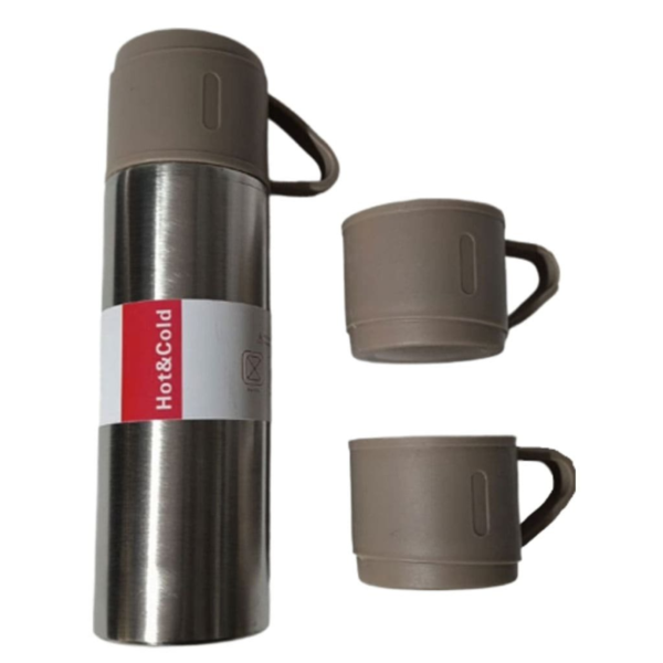 B47 Termo Con Taza Plateado 500ml